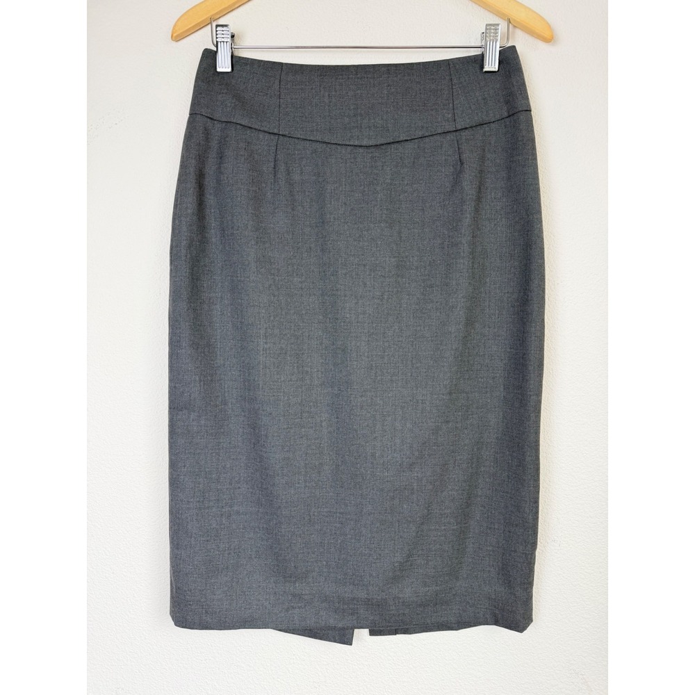 J.Crew Women 100% Wool Pencil Skirt 6 Gray Career Office Formal Academia Teacher